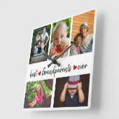 Beste Großeltern je 5 Foto Quadratische Wanduhr (Winkel)