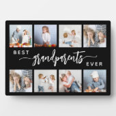 Beste Großeltern je 8 Foto Collage Schwarz Fotoplatte (Vorderseite)