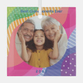 Beste Großeltern je Großkinder Foto Ornament Aus Glas (Vorderseite)