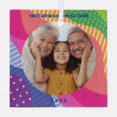 Beste Großeltern je Großkinder Foto Ornament Aus Glas (Rückseite)