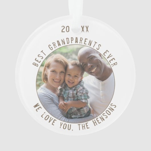 Beste Großeltern je Modernes Keepake-Foto Ornament (Rückseite)