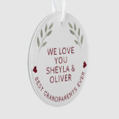 Beste Großeltern je Wasserfarbe Twigs Keepake Ornament (Vorderseite)