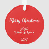 Beste Großeltern je Weihnachten Bäume Foto Rot Ornament (Rückseite)