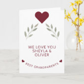 Beste Großeltern Rotes Herz Karte (Gelbe Blume)