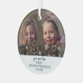 Beste Großeltern Snowflakes Keepake Foto Ornament Aus Glas (Vorderseite links)