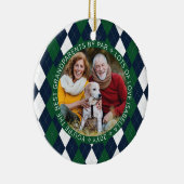 Beste Großeltern von Par Green Golf Raute 2 Foto Keramik Ornament (Rechts)
