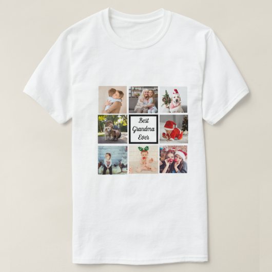 Beste Großmutter aller 8 Fotos sammelt Brauch T-Shirt (Design vorne)