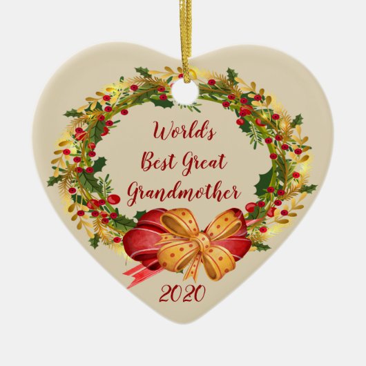 Beste Großmutter Antike Kleider Weihnachten Keramik Ornament (Vorne)