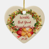 Beste Großmutter Antike Kleider Weihnachten Keramik Ornament (Hinten)