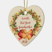 Beste Großmutter Antike Kleider Weihnachten Keramik Ornament (Links)