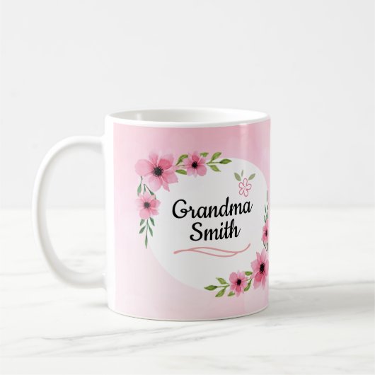 Beste Großmutter in der WeltBlumen-Tasse Kaffeetasse (Links)