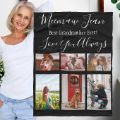 Beste Großmutter je 6 Foto Collage Weiß Schwarz Fleecedecke