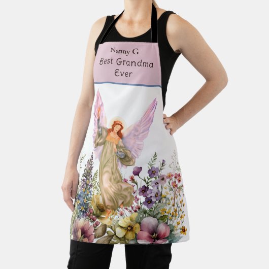 Beste Großmutter je Blume Angel Schürze (InSitu)