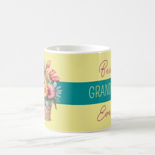 Beste Großmutter je Gerberer-Blume gelb Kaffeetasse (Mittel)