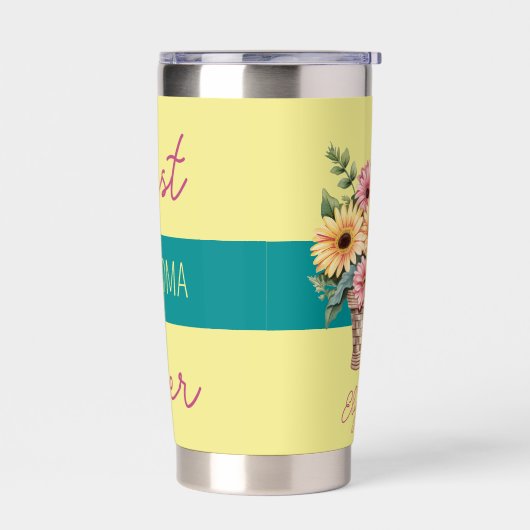 Beste Großmutter je Gerberer-Blume gelb Thermobecher (Links)