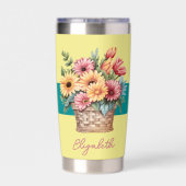 Beste Großmutter je Gerberer-Blume gelb Thermobecher (Rückseite)