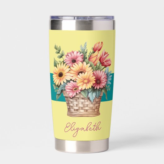 Beste Großmutter je Gerberer-Blume gelb Thermobecher (Rückseite)