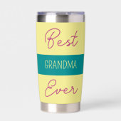 Beste Großmutter je Gerberer-Blume gelb Thermobecher (Vorderseite)