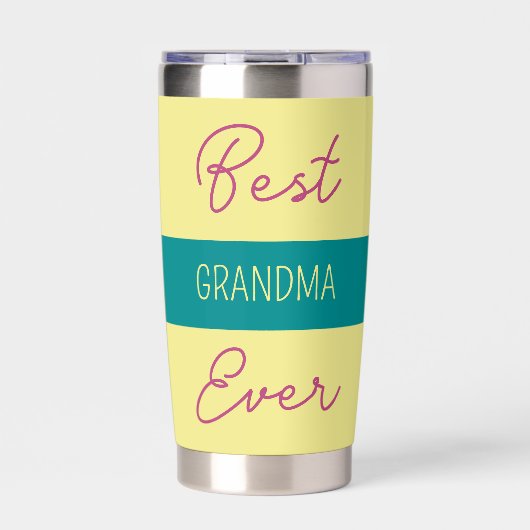 Beste Großmutter je Gerberer-Blume gelb Thermobecher (Vorderseite)