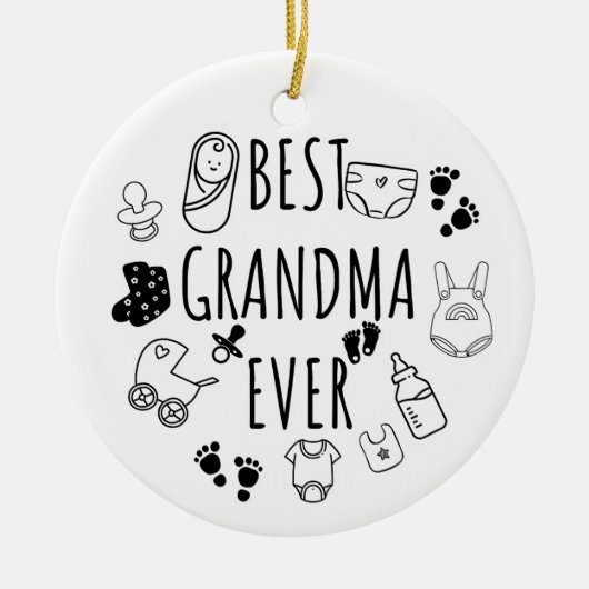 Beste Großmutter je Keramik Ornament (Vorne)