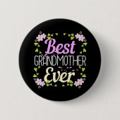 Beste Großmutter je - Rosa Blüte Button (Vorderseite)