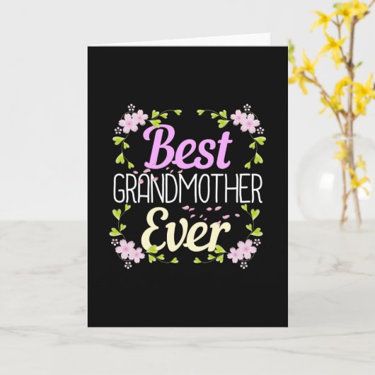 Beste Großmutter je - Rosa Blüte Karte (Gelbe Blume)