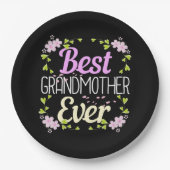 Beste Großmutter je - Rosa Blüte Pappteller (Vorderseite)