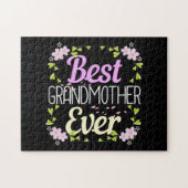 Beste Großmutter je - Rosa Blüte Puzzle (Horizontal)