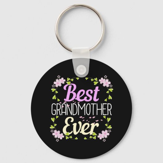 Beste Großmutter je - Rosa Blüte Schlüsselanhänger (Vorderseite)