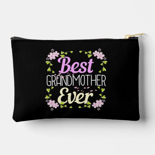 Beste Großmutter je - Rosa Blüte Zubehörtasche (Rückseite)
