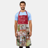 Beste Großmutter je rotes 10-Foto-Collage-Raster Schürze (Getragen)