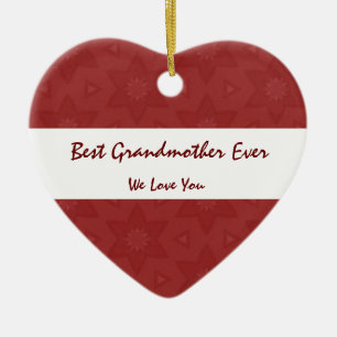 Beste Großmutter-überhaupt Liebe Sie rote Keramik Ornament
