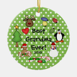Beste Großmutter-überhaupt Weihnachtsverzierung Keramik Ornament