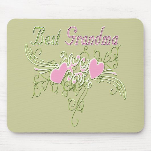 Beste Großmutter-wirbelnde Herzen Mousepad (Vorne)