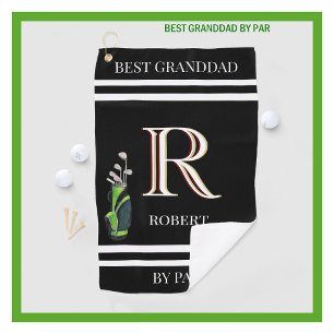 Beste Großpapa durch Par Custom Monogram Name Club Golfhandtuch