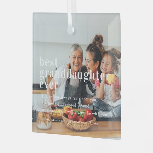 Beste Großtochter je | Angebot und Foto Ornament Aus Glas (Vorderseite links)