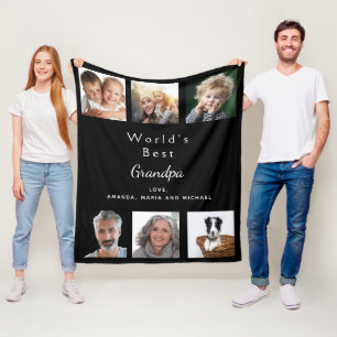 Beste Großvater-Foto-Collage Fleecedecke