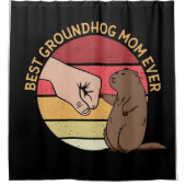 Beste Groundhog-Mama je | Groundhog Lover Duschvorhang (Vorderseite)