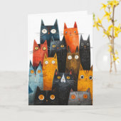 Beste Grußkarte für den Luck Cat Karte (Gelbe Blume)