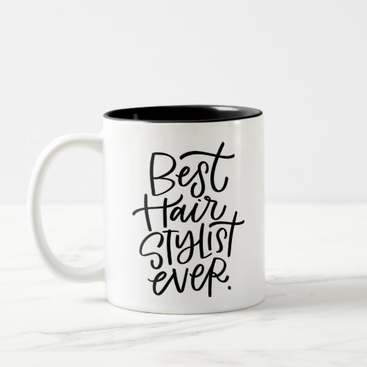 Beste Haar Stylist je Zwei-Tone-Tasse Zweifarbige Tasse (Links)