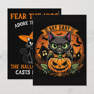 Beste Halloween-Katzenliebhaber-Grußkarte für die  Feiertagspostkarte