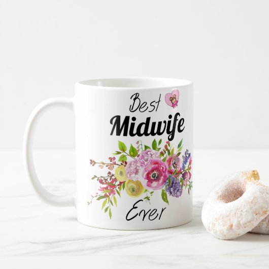 Beste Hebamme je - Geschenke für Hebamme Kaffeetasse (Mit Donut)