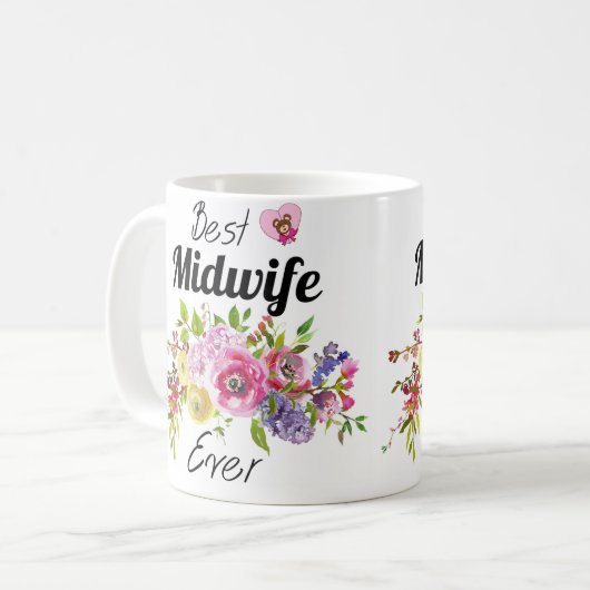Beste Hebamme je - Geschenke für Hebamme Kaffeetasse (Vorderseite Links)