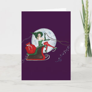 Beste Hexe-Weihnachtskarte Feiertagskarte