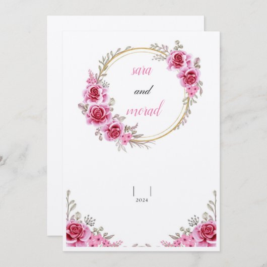 beste Hochzeitskarte Einladung (Vorne/Hinten)