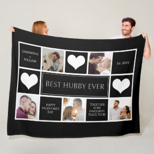 Beste Hubby je Minimalistische FotoCollage Fleecedecke