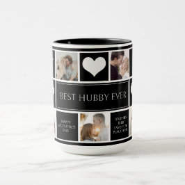 Beste Hubby je Minimalistische FotoCollage Tasse