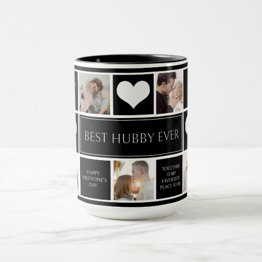 Beste Hubby je Minimalistische FotoCollage Tasse (Zentrum)