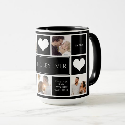 Beste Hubby je Minimalistische FotoCollage Tasse (VorderseiteRechts)