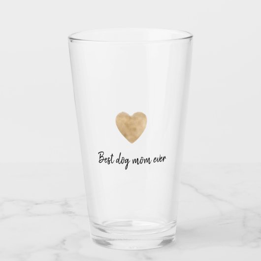 Beste Hund-Mama je Gold Herz Glas (Vorderseite)